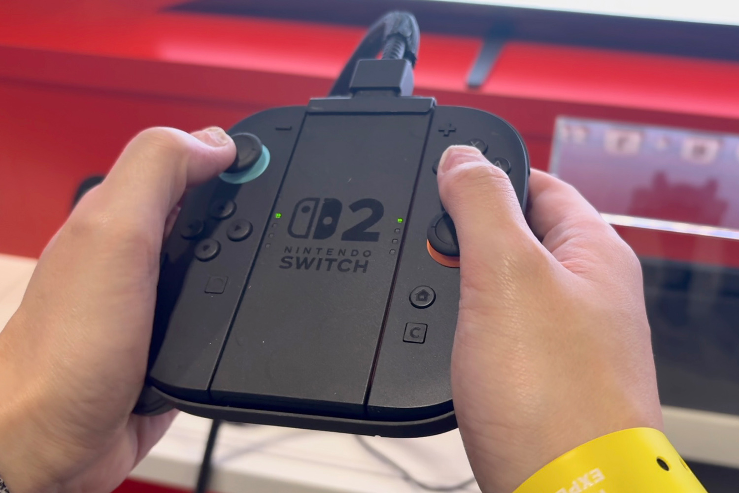 Nintendo Switch 2 hands-on Joy-Cons in grip